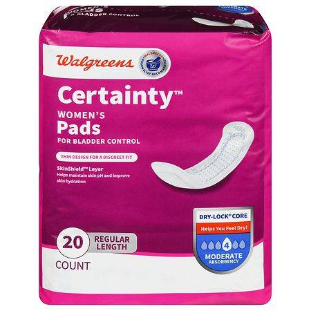 Walgreens Certainty Moderate Absorbency Incontinence Pads