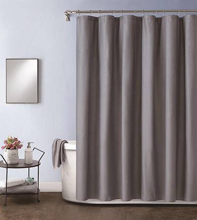 Real Living Titanium Embossed Microfiber Shower Curtain (gray)