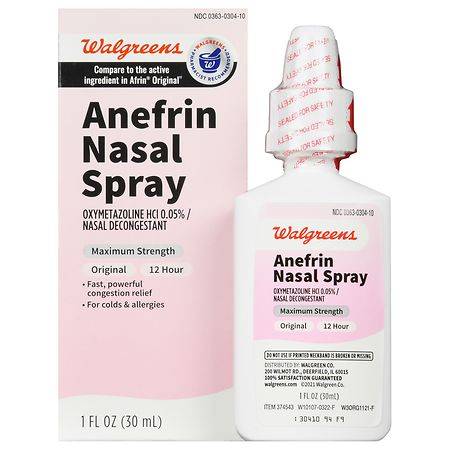 Walgreens Anefrin 12 Hour Maximum Strength Nasal Spray