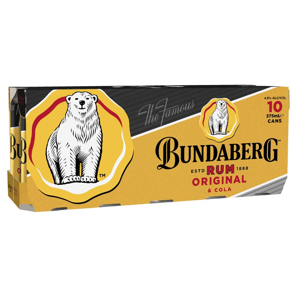 Bundaberg UP & Cola Can 375mL  X 10 Pack