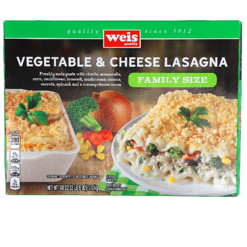 Weis Vegetable & Cheese Lasagna