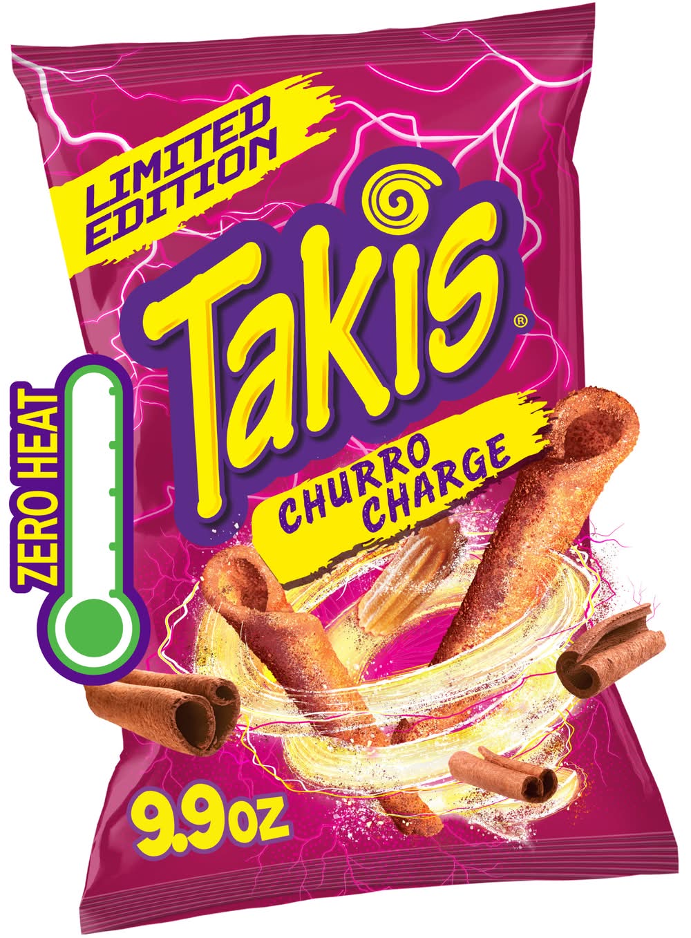 Takis Limited Edition Churro Charge Tortilla Chips, Cinnamon - Sugar (9.9 oz)