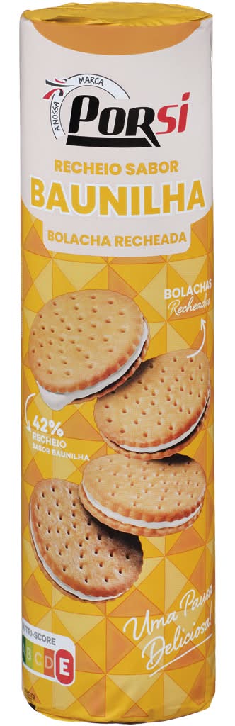 PorSi - Bolachas com recheio baunilha, 500g