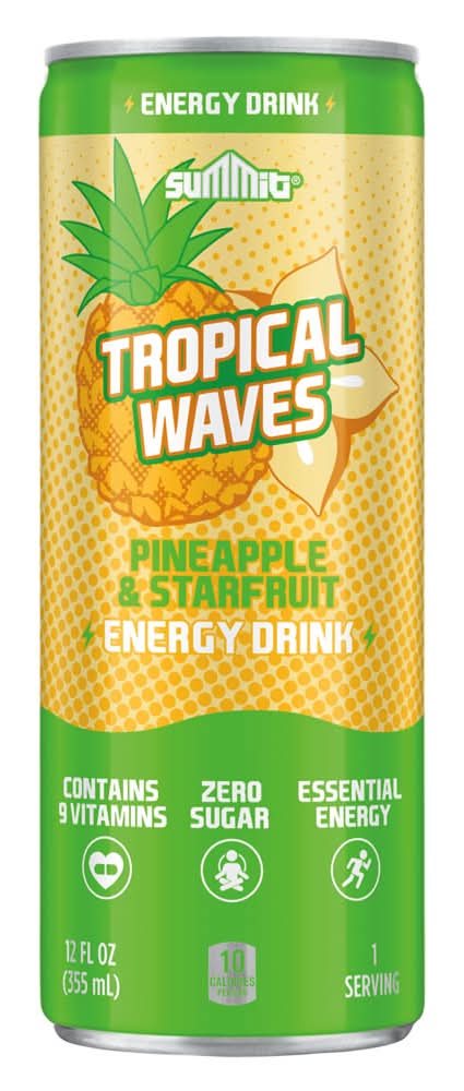 Summit Tropical Waves Energy Drink, Pineapple-Starfruit (12 fl oz)