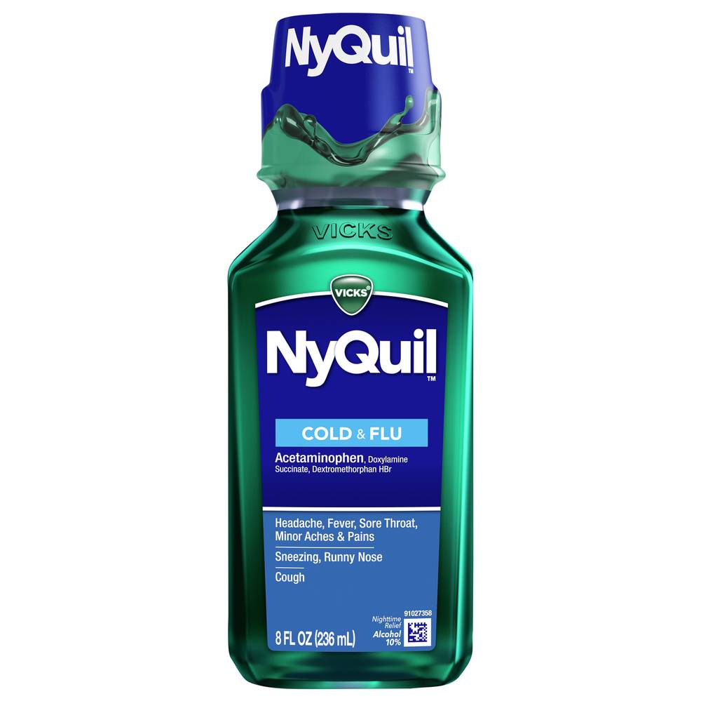 Vicks Nyquil Cold & Flu Nighttime Relief (8 fl oz)