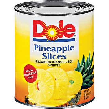 Dole - Sliced Pineapples in Light Syrup - #10 cans