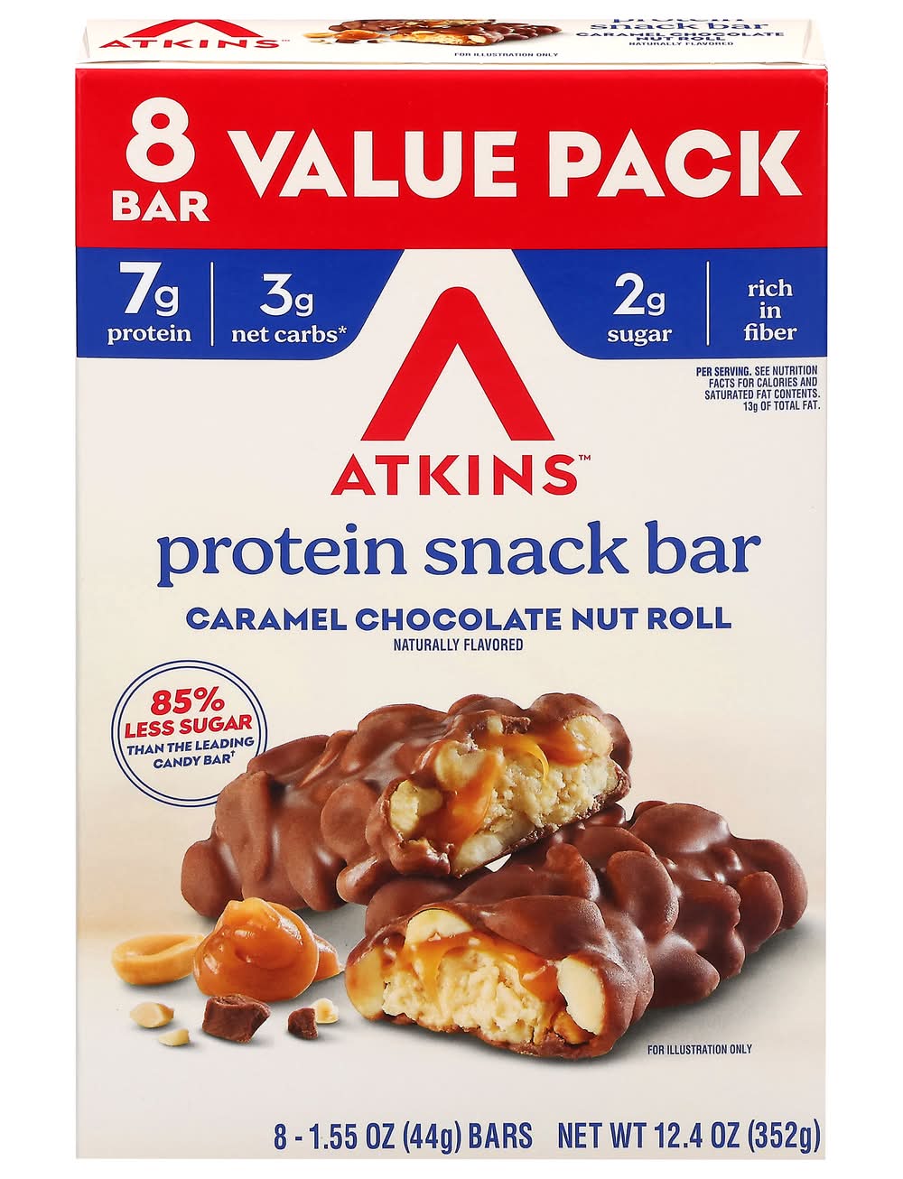 Atkins Caramel Chocolate Nut Roll Bar (12.4 oz)