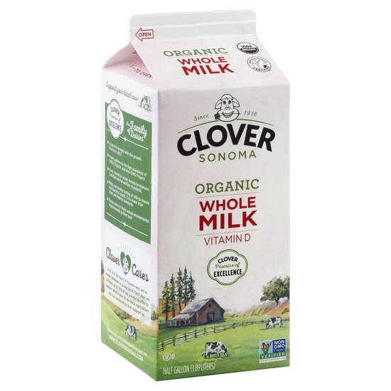 Clover Sonoma Vitamin D Organic Whole Milk (1/2 gal)