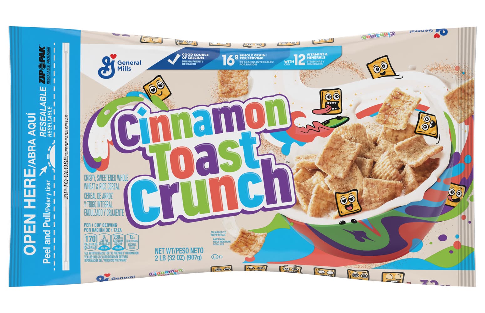 Cinnamon Toast Crunch Crispy Sweetened Whole Wheat & Rice Cereal (32 oz)