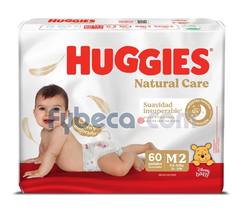 Huggies Pañal Natural Care M X60