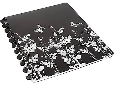 Staples® Customizable Arc Notebook System, 9.38 x 11.25, Narrow Ruled, 60 Sheets, Black with Butterflies (28002)