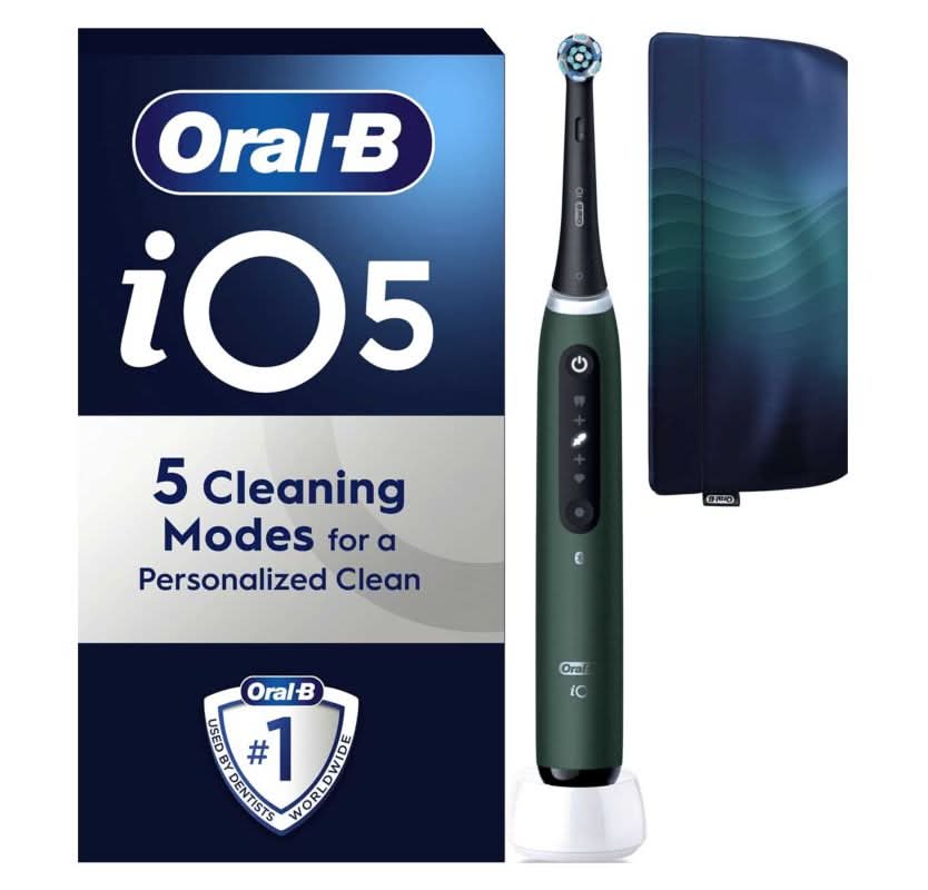 Oral-B Io5 Forest Green Electric Toothbrush + Travel Pouch