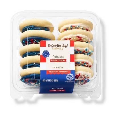 Patriotic Blue and White Frosted Sugar Cookies - 13.5/10ct - Favorite Day™