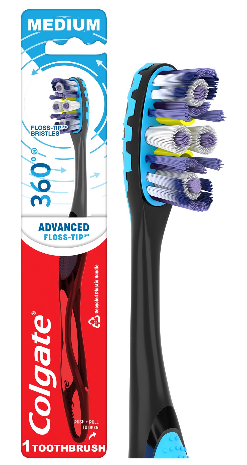 Colgate Advanced 360° Floss-Tip Bristles Toothbrush, M