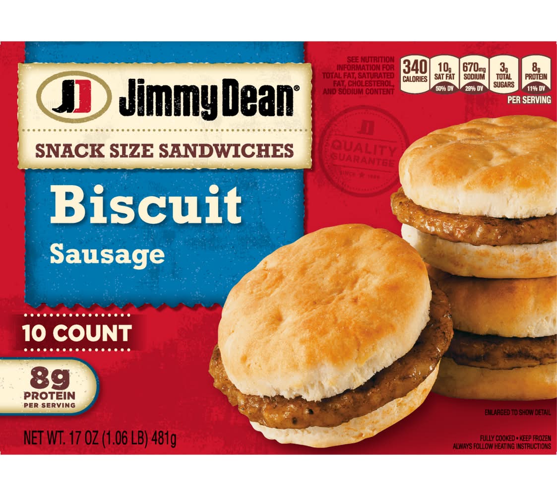 Jimmy Dean Sausage Biscuit Snack Size Sandwiches (17 oz, 10 ct)