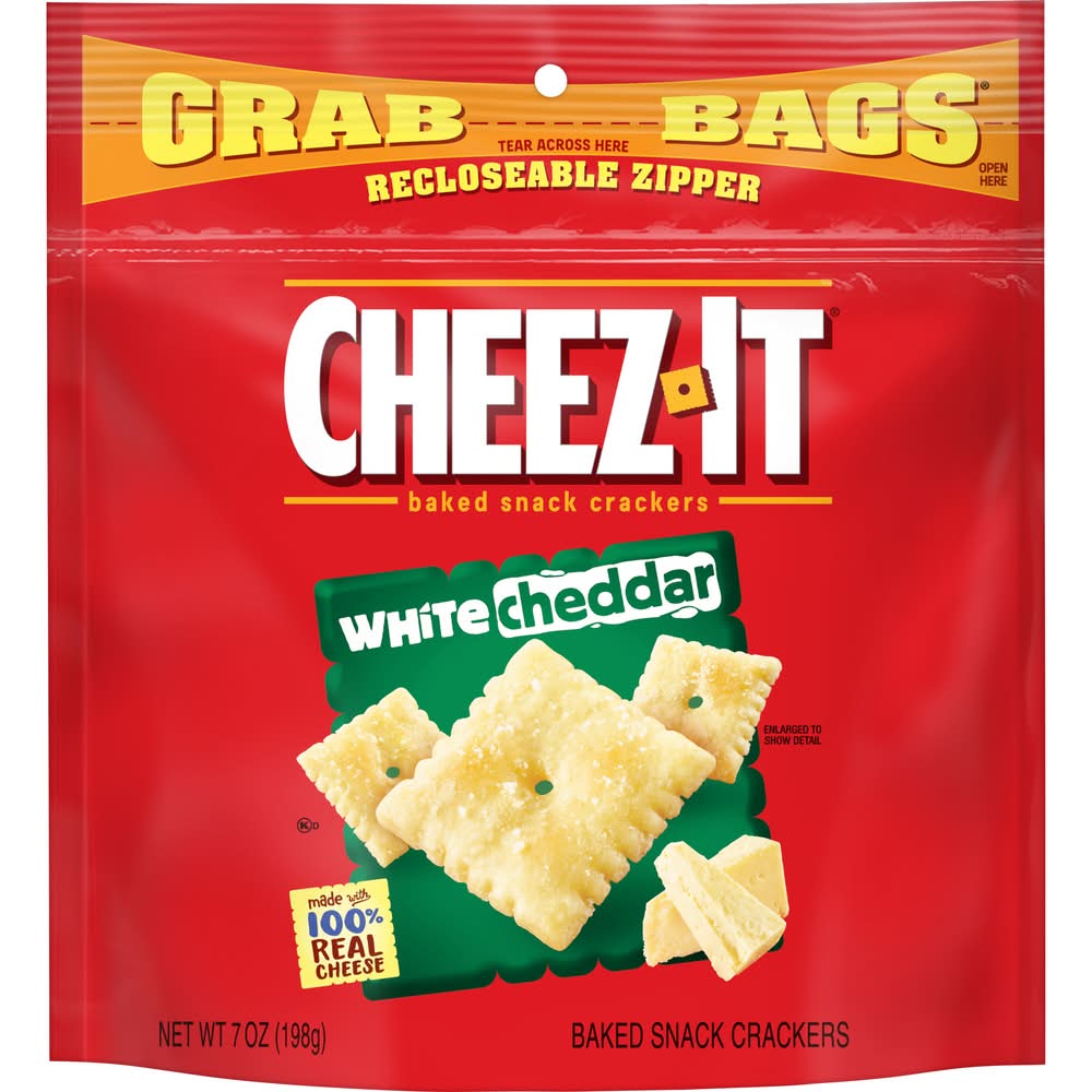 Cheez-It Baked Snack Crackers, White Cheddar (7 oz)