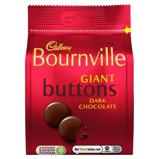 Cadbury Bournville Giant Buttons Dark Chocolate Bag