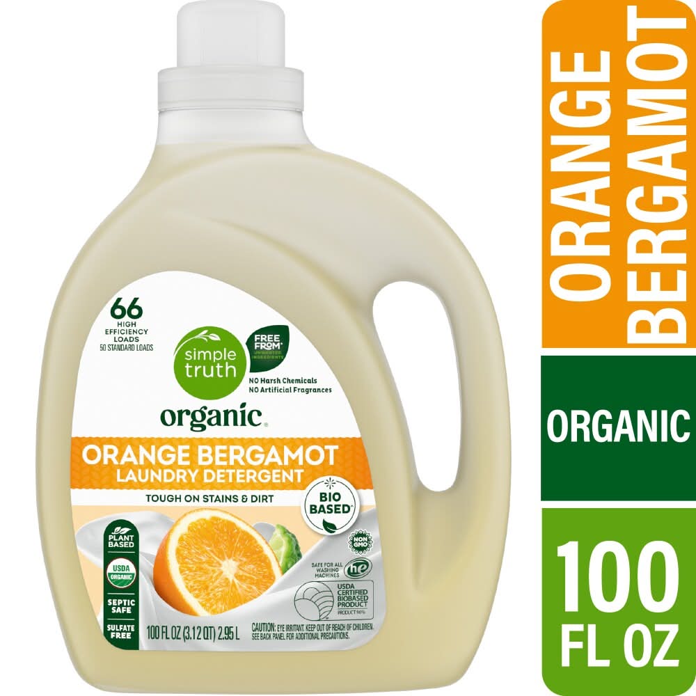 Simple Truth Organic Bergamot Liquid Laundry Detergent, Orange (100 fl oz)
