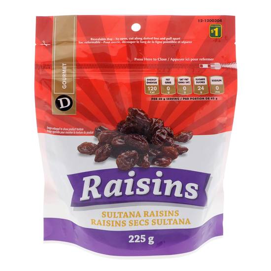 Fruitropic Sultana Raisins In Resealable Bag (225g)