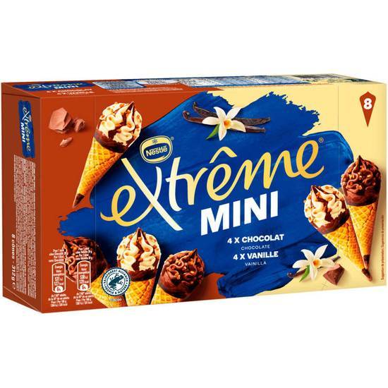 Extreme Cônes glacés Mini - Vanille et chocolat - x8 313g