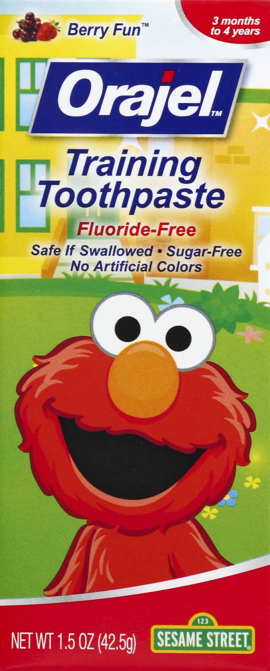 Orajel Elmo Fluoride-Free Training Toothpaste, Berry Fun