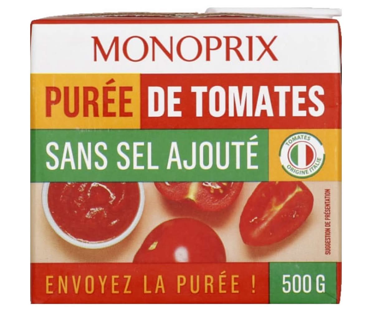 Monoprix - Purée de tomates sans sel ajouté (500g)