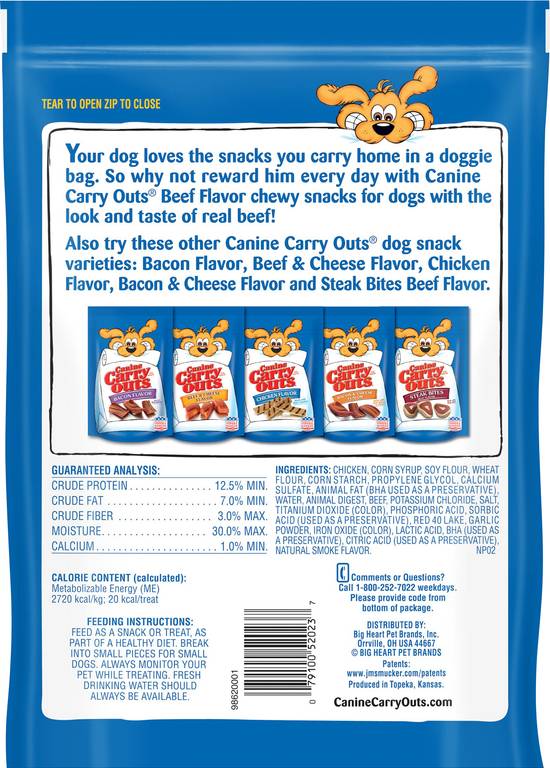 Canine Carry Outs Beef Dog Snacks