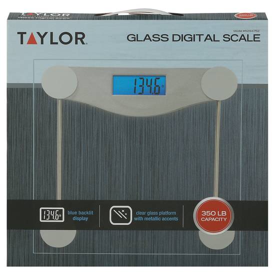 Clear Glass Digital Bathroom Scale with Metallic Accents