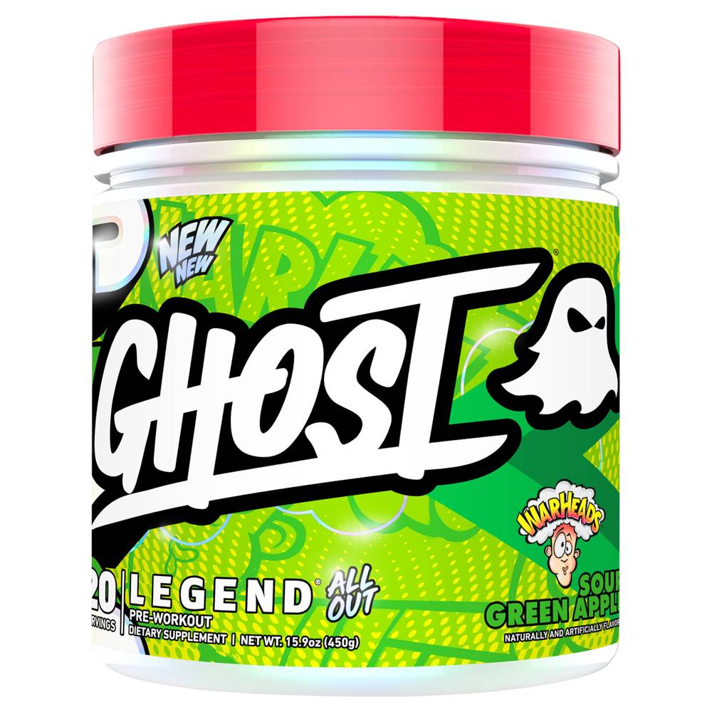 Ghost Warheads Legend All Out V2 Pre-Workout, Sour Green Apple (15.9 oz)