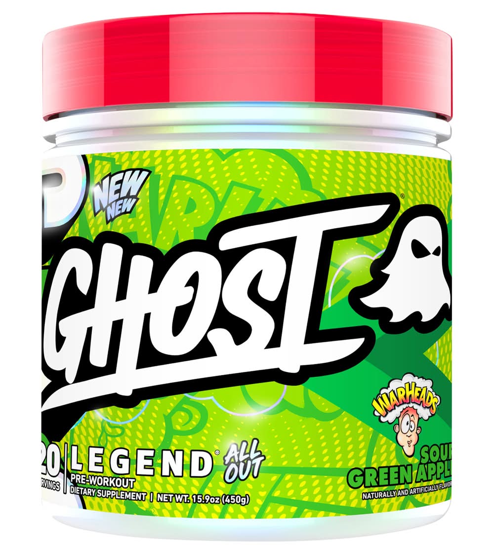 Ghost Warheads Legend All Out V2 Pre-Workout, Sour Green Apple (15.9 oz)