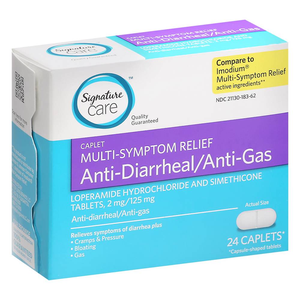 Signature Care Multi Symptom Relief Anti Diarrheal & Anti Gas