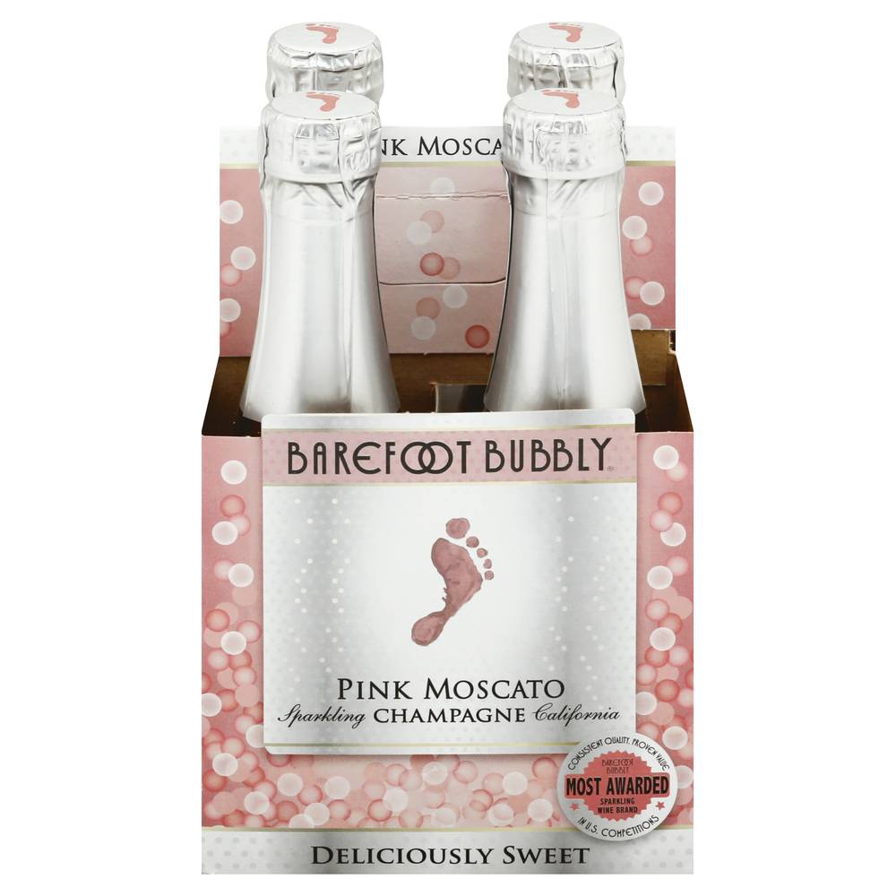 Barefoot Bubbly Pink Moscato Champagne Sparkling Wine (4 ct, 187 ml)