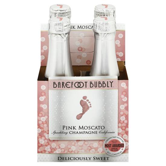 Barefoot Bubbly Pink Moscato Champagne Sparkling Wine (4 ct, 187 ml)