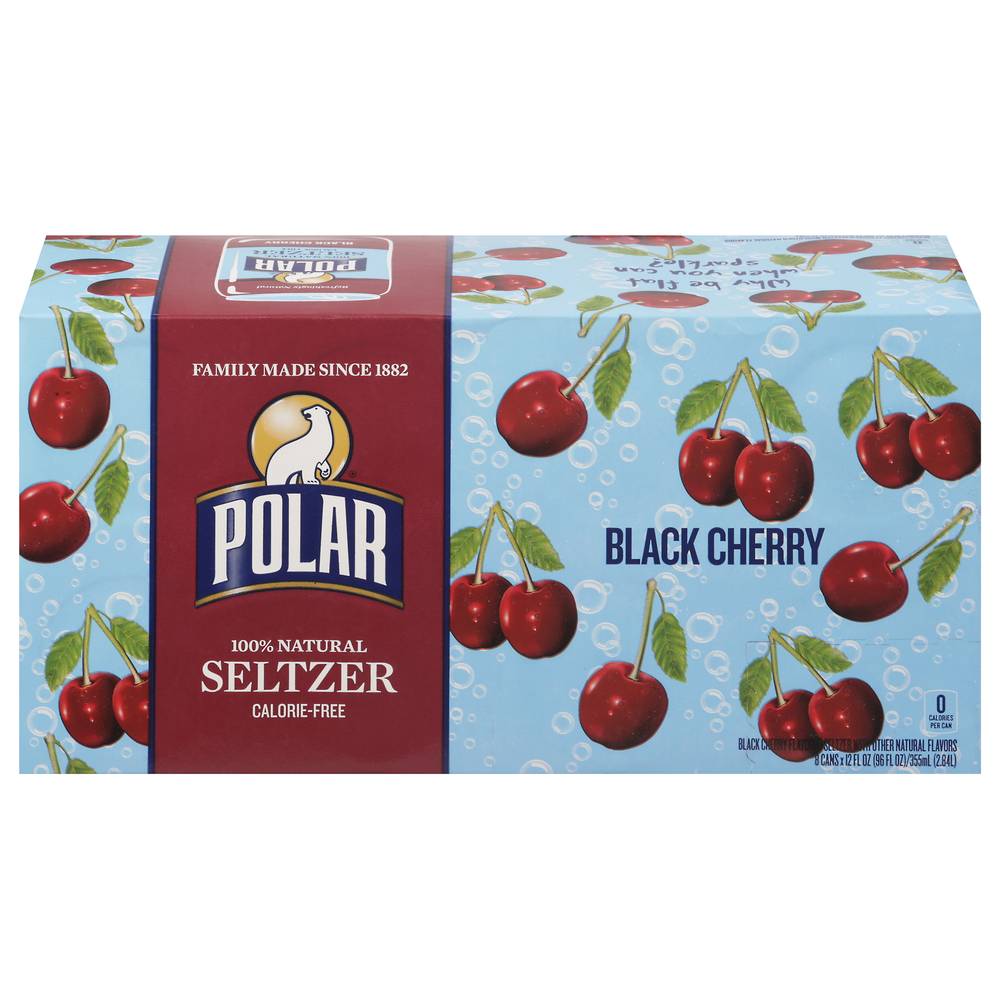 Polar 100% Natural Seltzer, Black Cherry (8 x 12 fl oz)