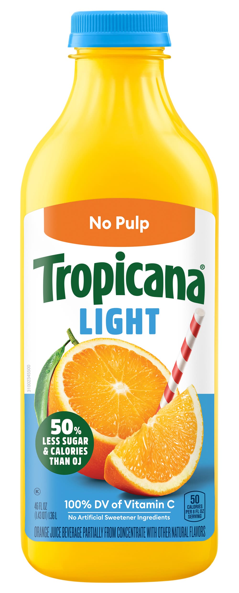 Tropicana No Pulp Light Orange Juice (46 fl oz)