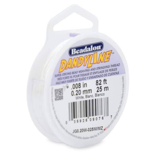 Beadalon Dandyline Stringing Thread, 82 ft, White