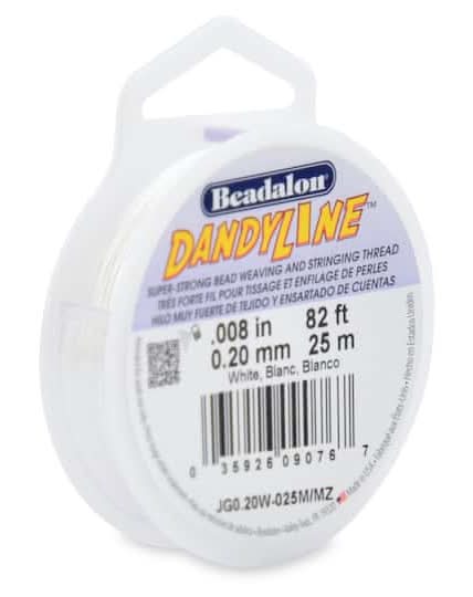 Beadalon Dandyline Stringing Thread, 0.20 mm, White