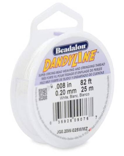 Beadalon Dandyline Stringing Thread, 0.20 mm, White