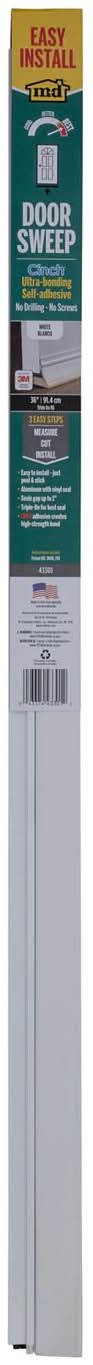 M-D Building Products Cinch White Aluminum/Vinyl Weatherstrip For Doors 36 In. L X 2 In.
