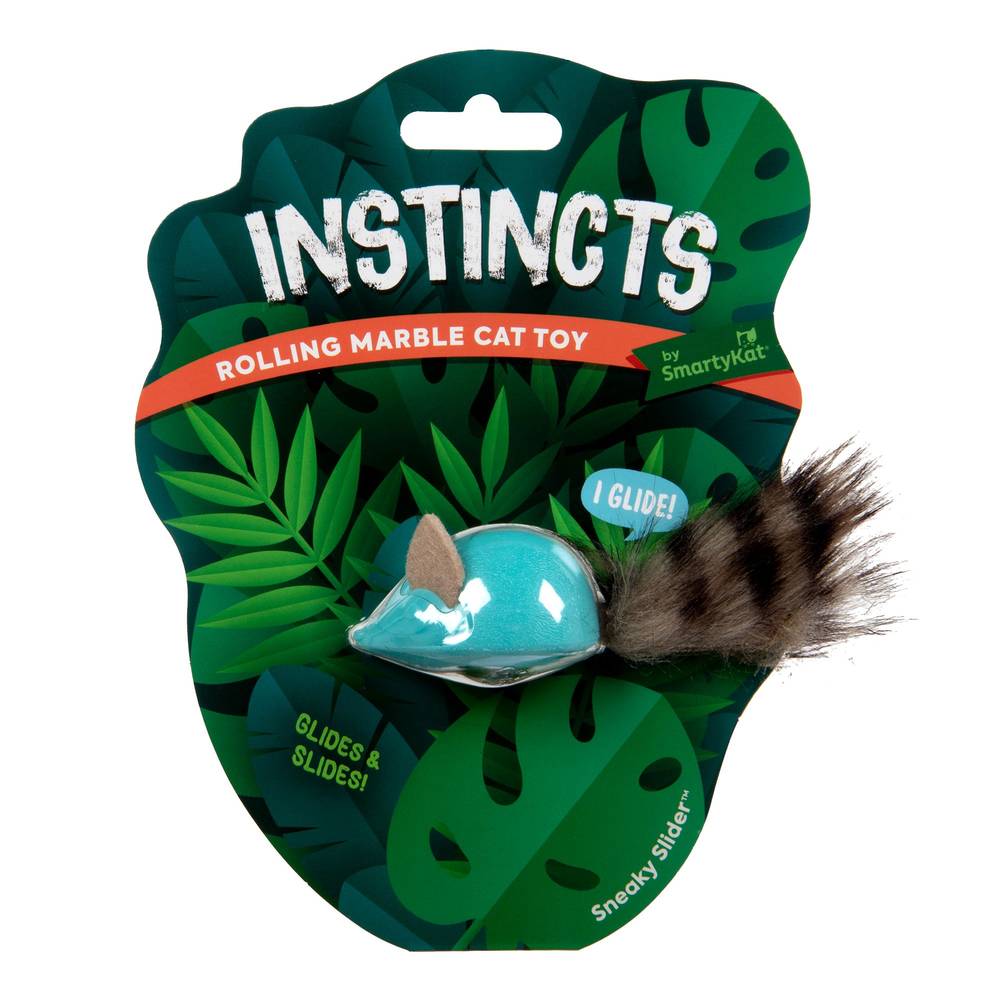 Instincts SmartyKat Sneaky Slider Rolling Marble Raccoon Cat Toy (Color: Blue)
