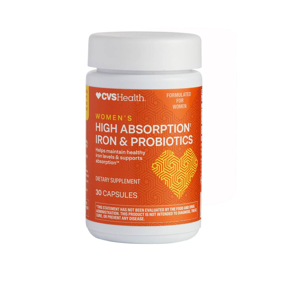 Cvs Health High Absorption Iron and Probiotic Capsules