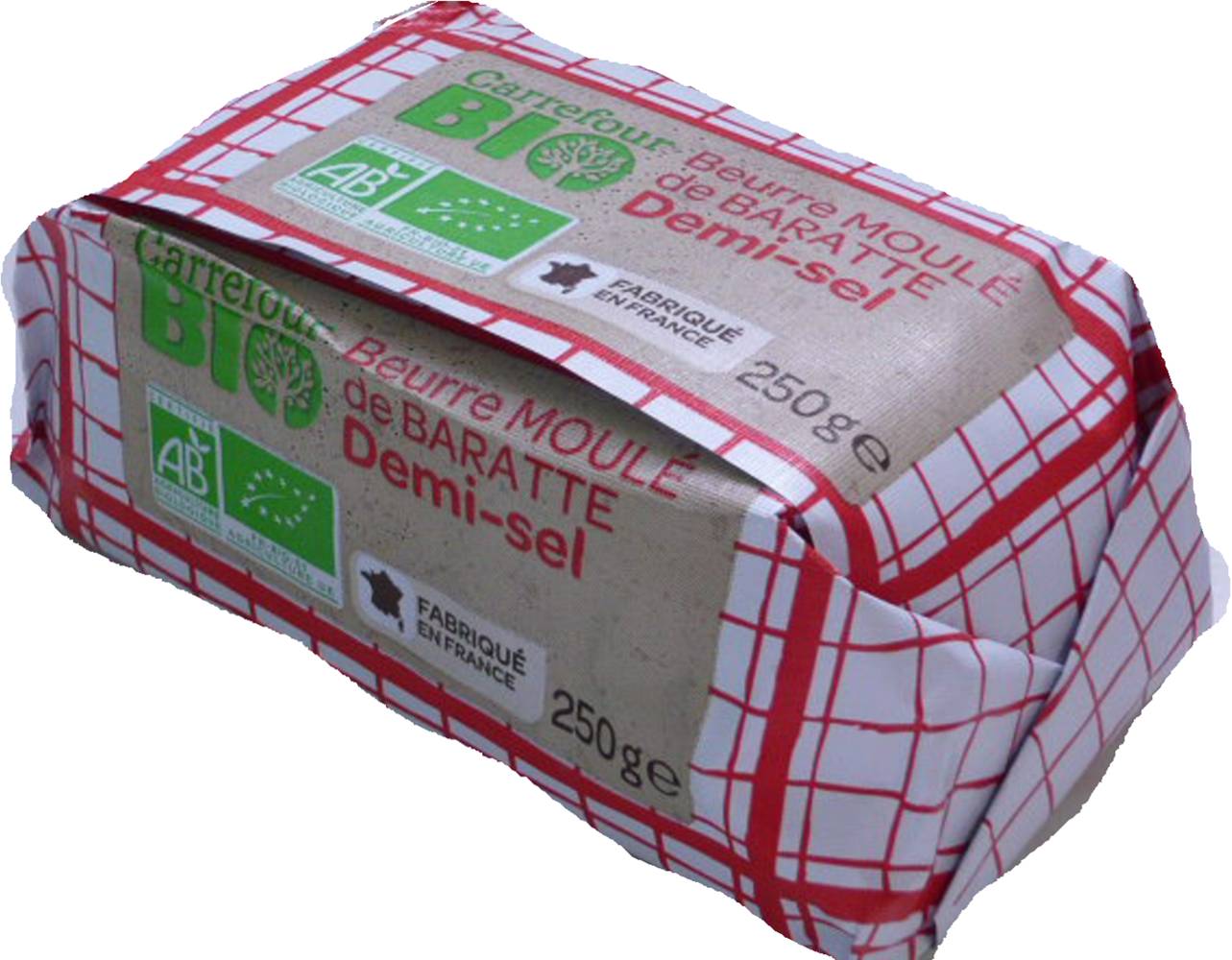 Carrefour Bio - Beurre demi-sel bio moulé de baratte