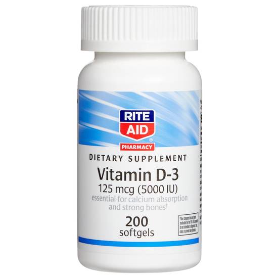 Rite Aid Pharmacy Vitamin D3 125 Mcg Softgels