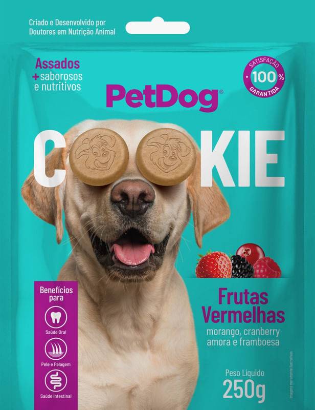 Pet dog cookie sabor frutas vermelhas (250g)