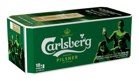 Carlsberg Danish Pilsner Lager Beer (18 x 440ml)