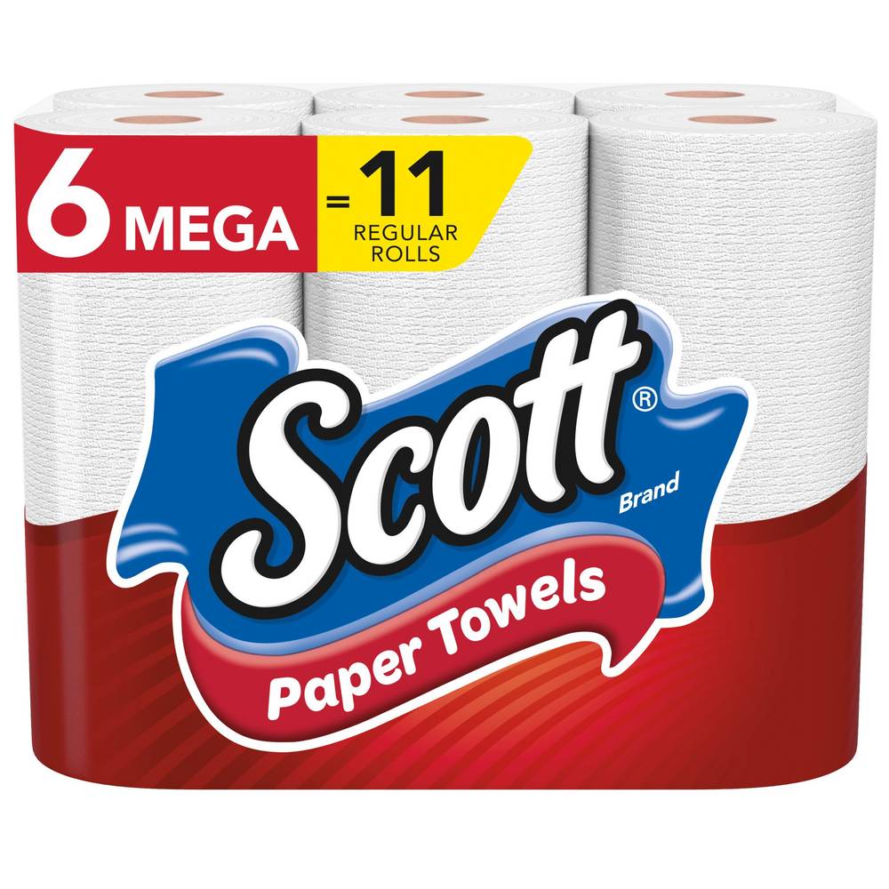 Scott Paper Towels Choose-A-Sheet, 6 Mega Rolls