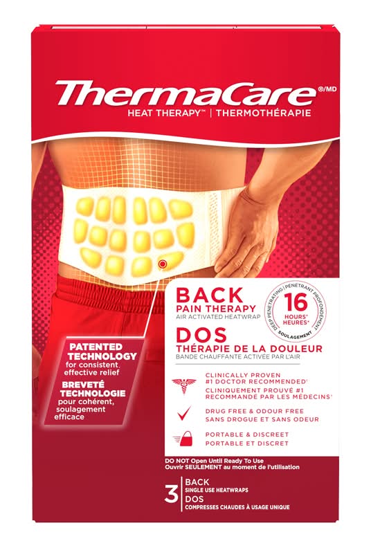 Thermacare compresses chaudes thérapie avancée pour les maux de dos jusqu'à 16 heures de soulagement (3 unités) - thermacare heatwraps lower back & hip (50 g)