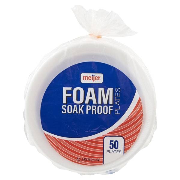 Meijer Soak Proof Foam Plates (50 ct)