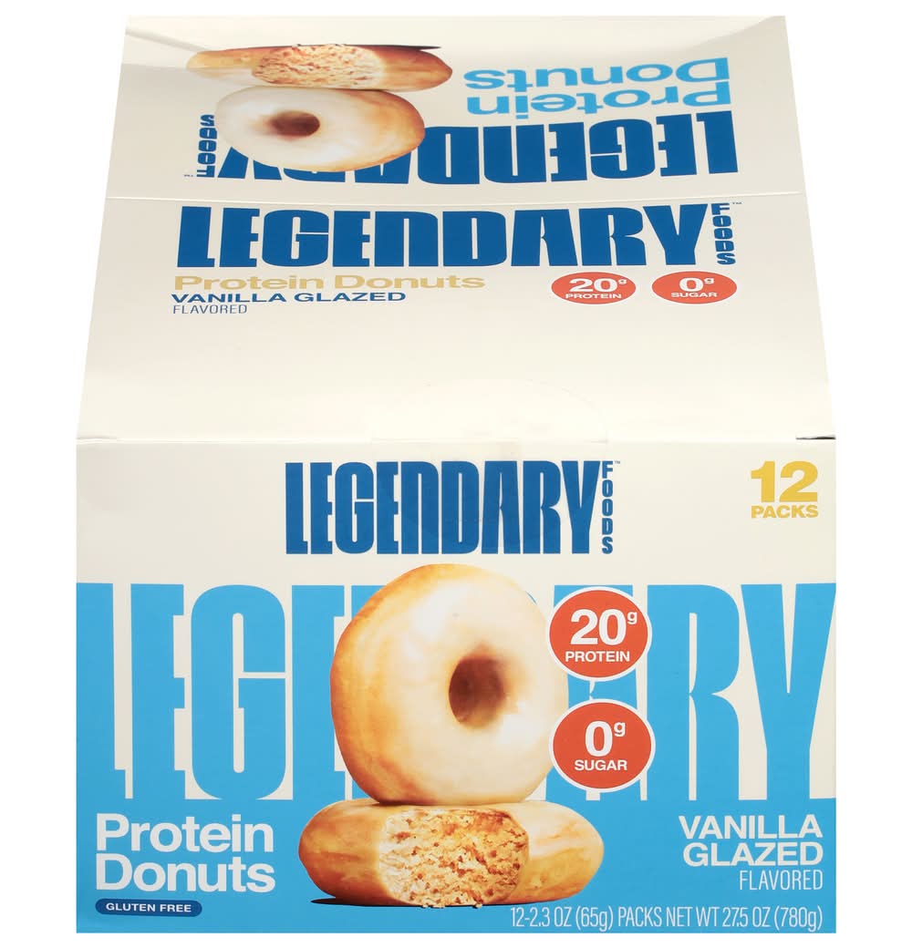 Legendary Foods Protein Donut-Vanilla Glaze Caddie), Glazed Vanilla (2.3 oz, 12 ct)