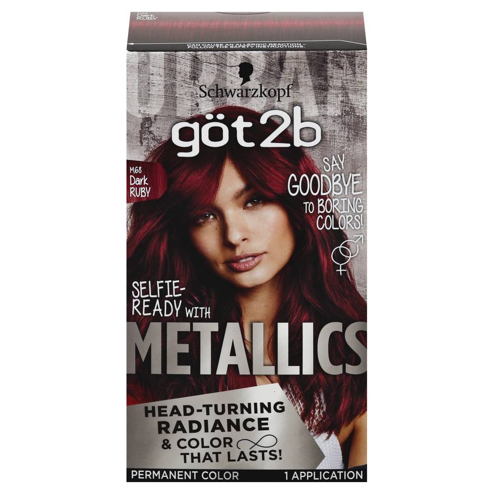 Schwarzkopf Got2b M68 Dark Ruby Metallic Permanent Hair Color (1 kit)